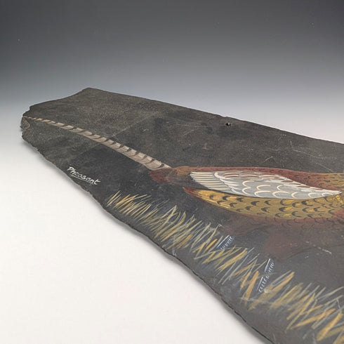 British Vintage Stone Painting Pheasant Wall Art Country Art